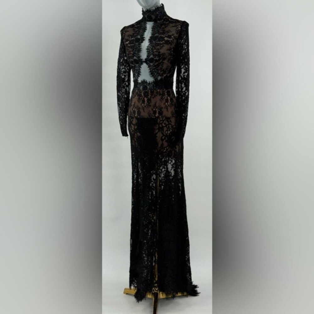 🆕 BRONX & BANCO 🧿 NWOT Eleanor Black Lace Cut Out Gown, Sz XS US 2 - Picture 2 of 16